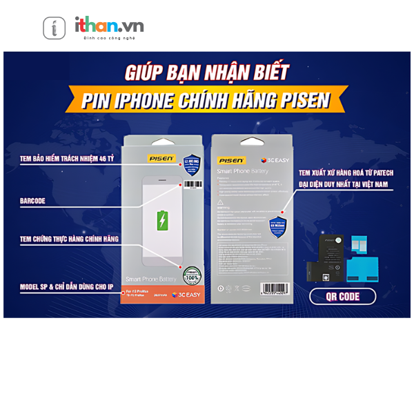 Thay pin iPhone 12 Pro chính hãng Pisen tại thị xã Hoàng Mai, tỉnh Nghệ An/ Bắc Nghệ An.