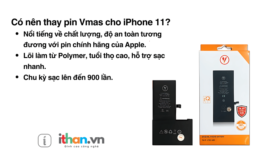 Thay pin Vmas iPhone 11 Hoàng Mai, Nghệ An