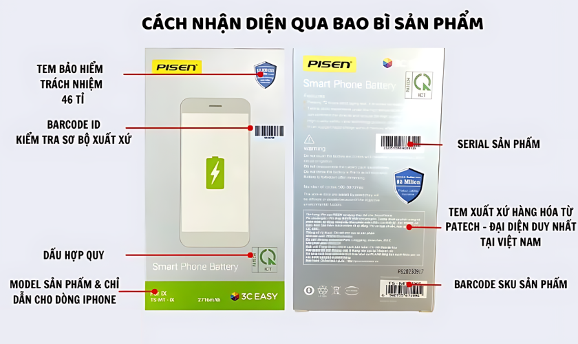 Nhận biết pin Pisen chính hãng Hoàng Mai Nghệ An