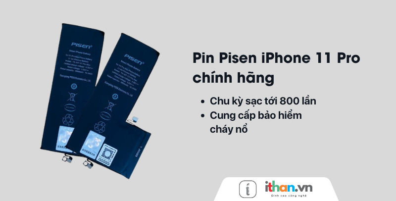 Thay pin Pisen chính hãng cho Iphone 11 pro tại thị xã Hoàng Mai - Nghệ An