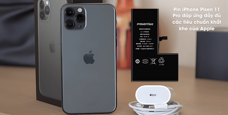 Thay pin Pisen chính hãng cho Iphone 11 pro tại thị xã Hoàng Mai - Nghệ An