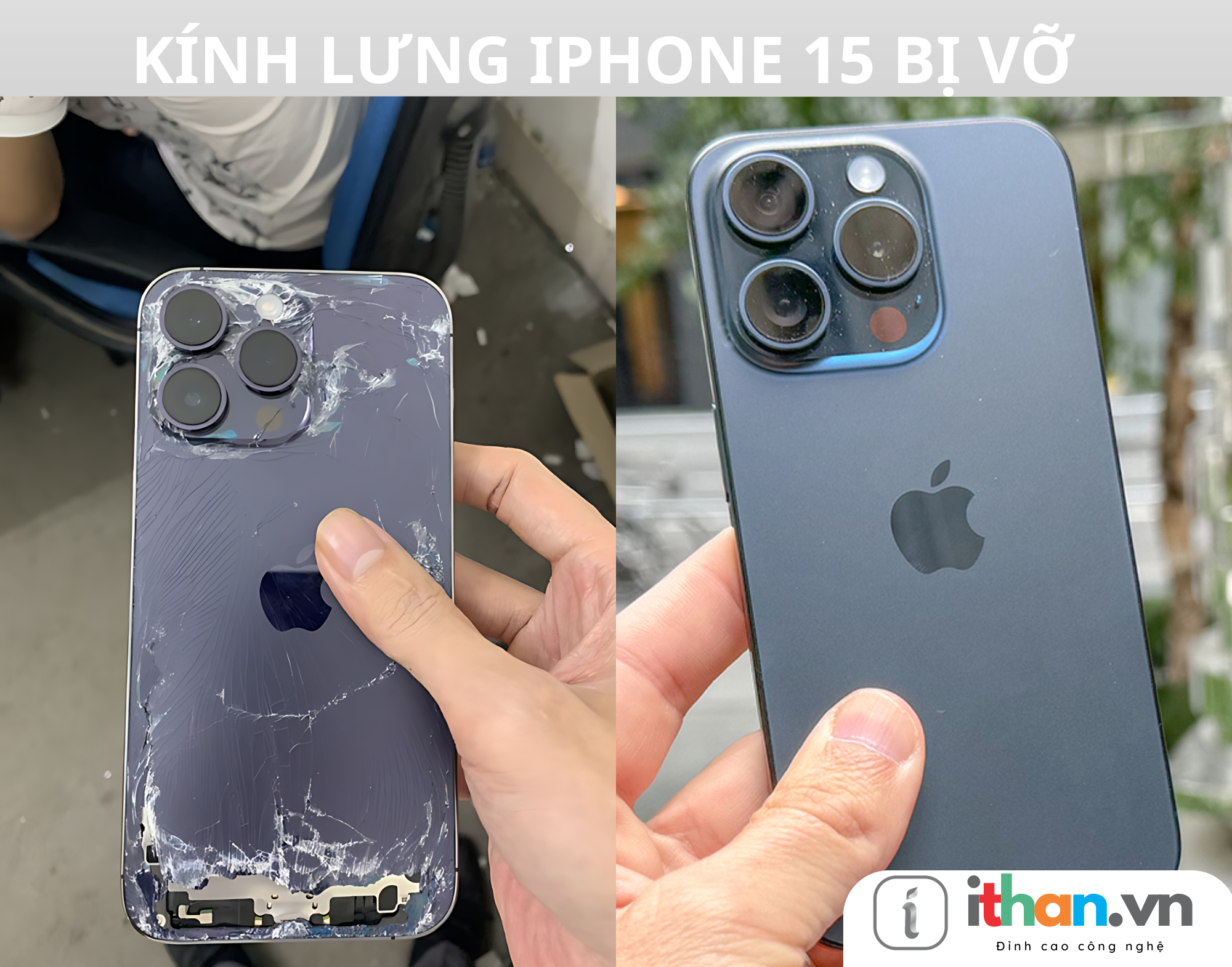 Thay kính lưng cho iPhone 15 tại iThan.vn - Quỳnh Dị, Hoàng Mai, Nghệ An.