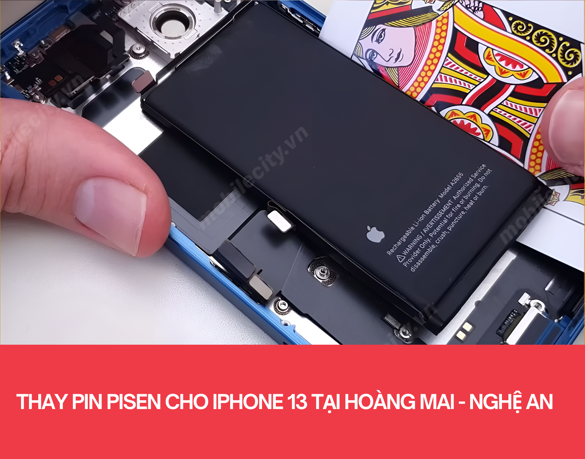 Thay pin Pisen chính hãng cho iPhone 13 tại iThan.vn - Quỳnh Dị, Hoàng Mai, Nghệ An