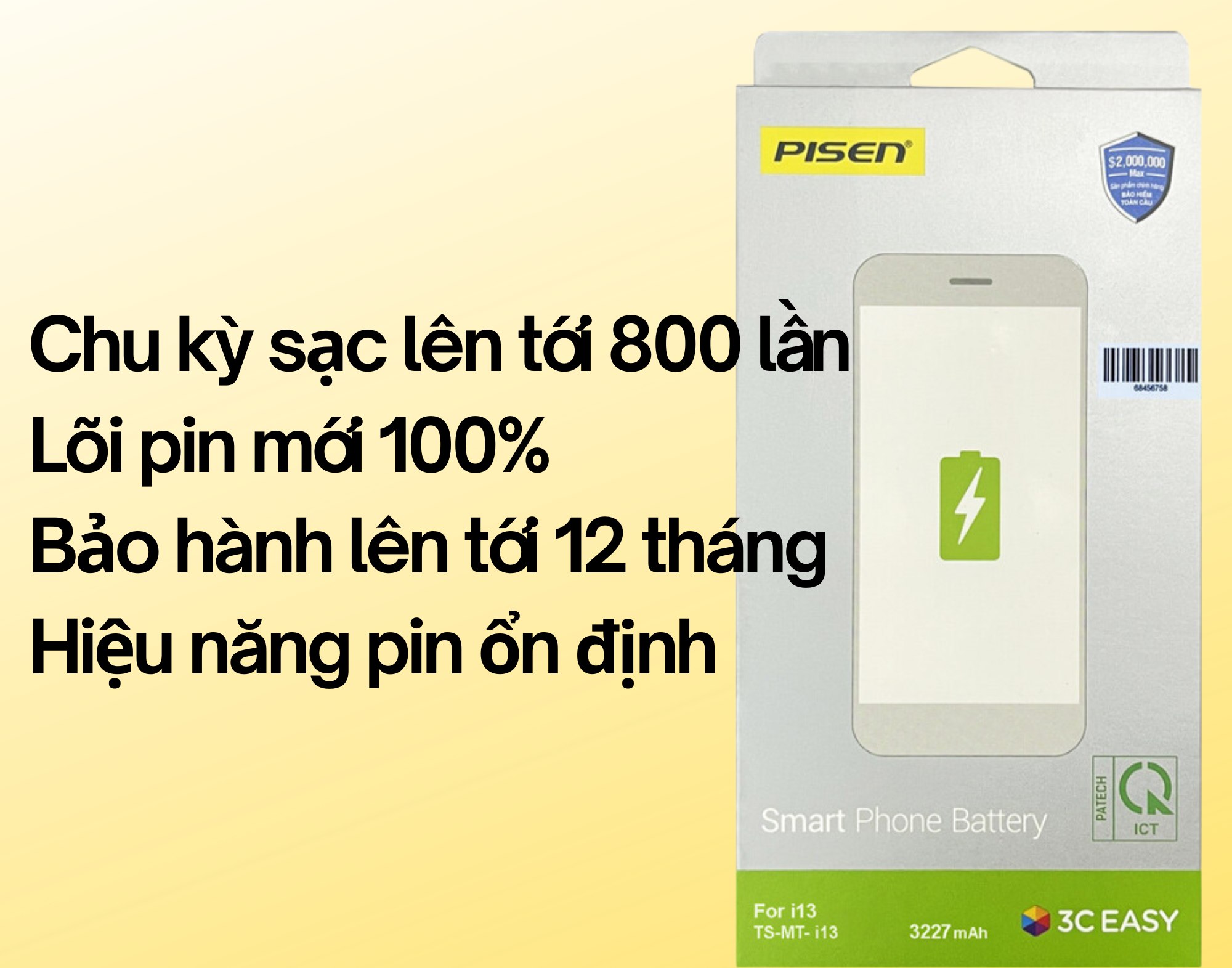 Thay pin Pisen chính hãng cho iPhone 13 Pro Max tại iThan.vn, Quỳnh Dị, Hoàng Mai, Nghệ An.