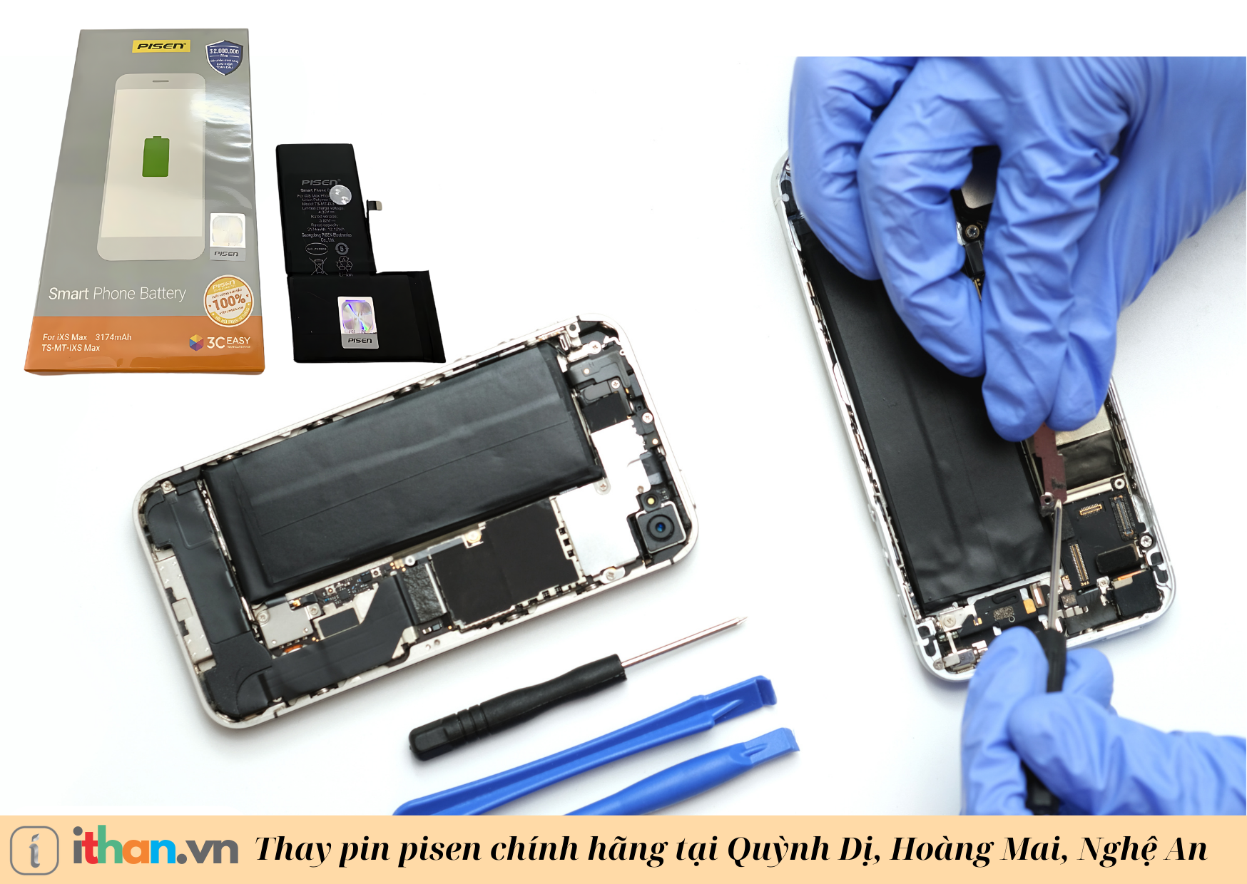 Thay pin Pisen chính hãng cho iphone 12 Tại iThan.vn - Quỳnh Dị, Hoàng Mai, Nghệ An